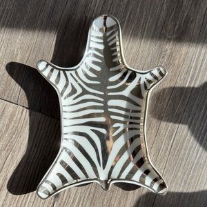 Jonathan Adler White and Silver Zebra Tray